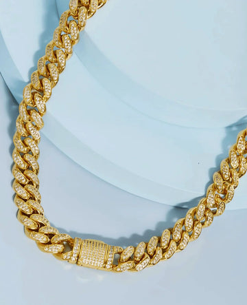18K Diamond Gold Chain Necklace - MASON CHUNKY CHAIN™ - On My Mind