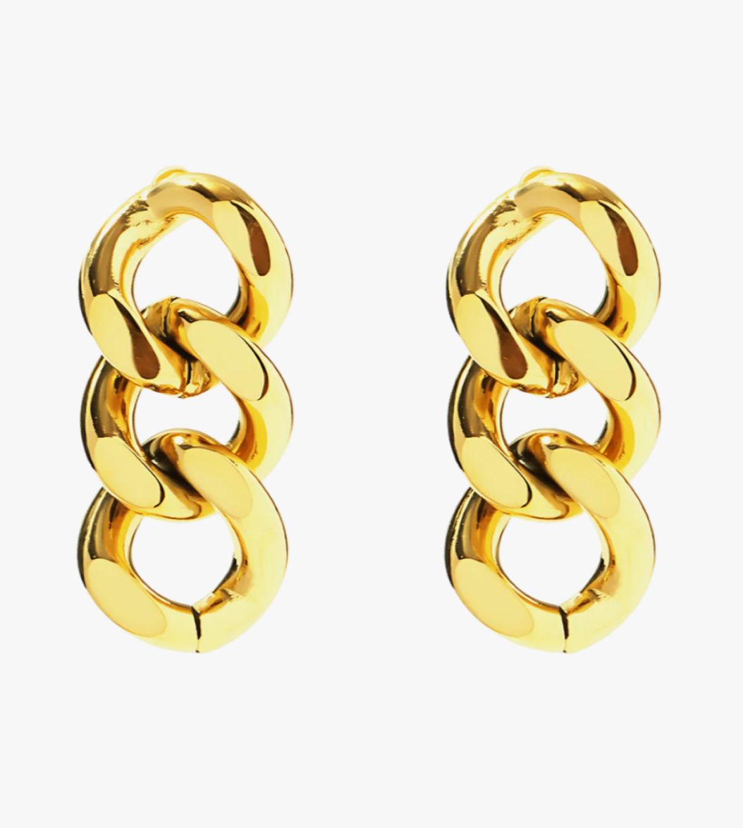 18K Gold Chain Drop Earrings - MASON CHUNKY CHAIN™