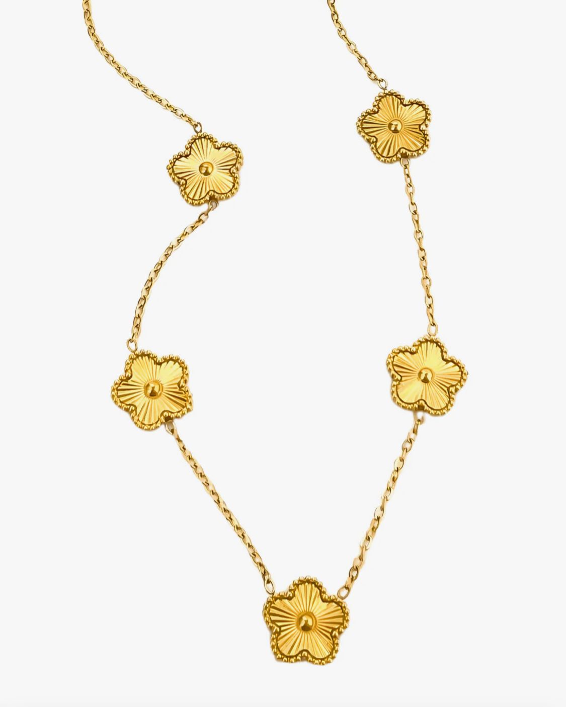 18K Gold Clover Chain Necklace