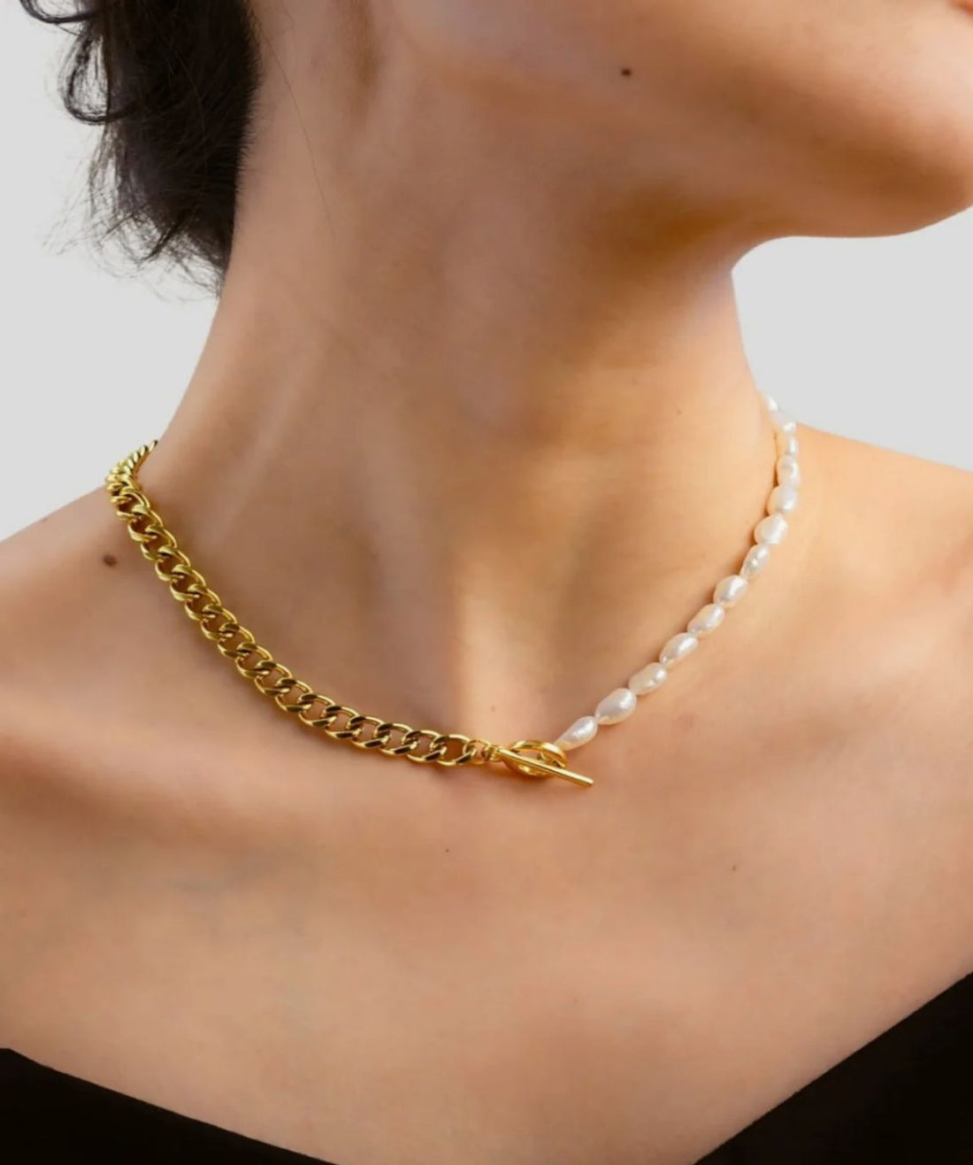 18K Pearl Chain Necklace - MADISON PEARL DUET™