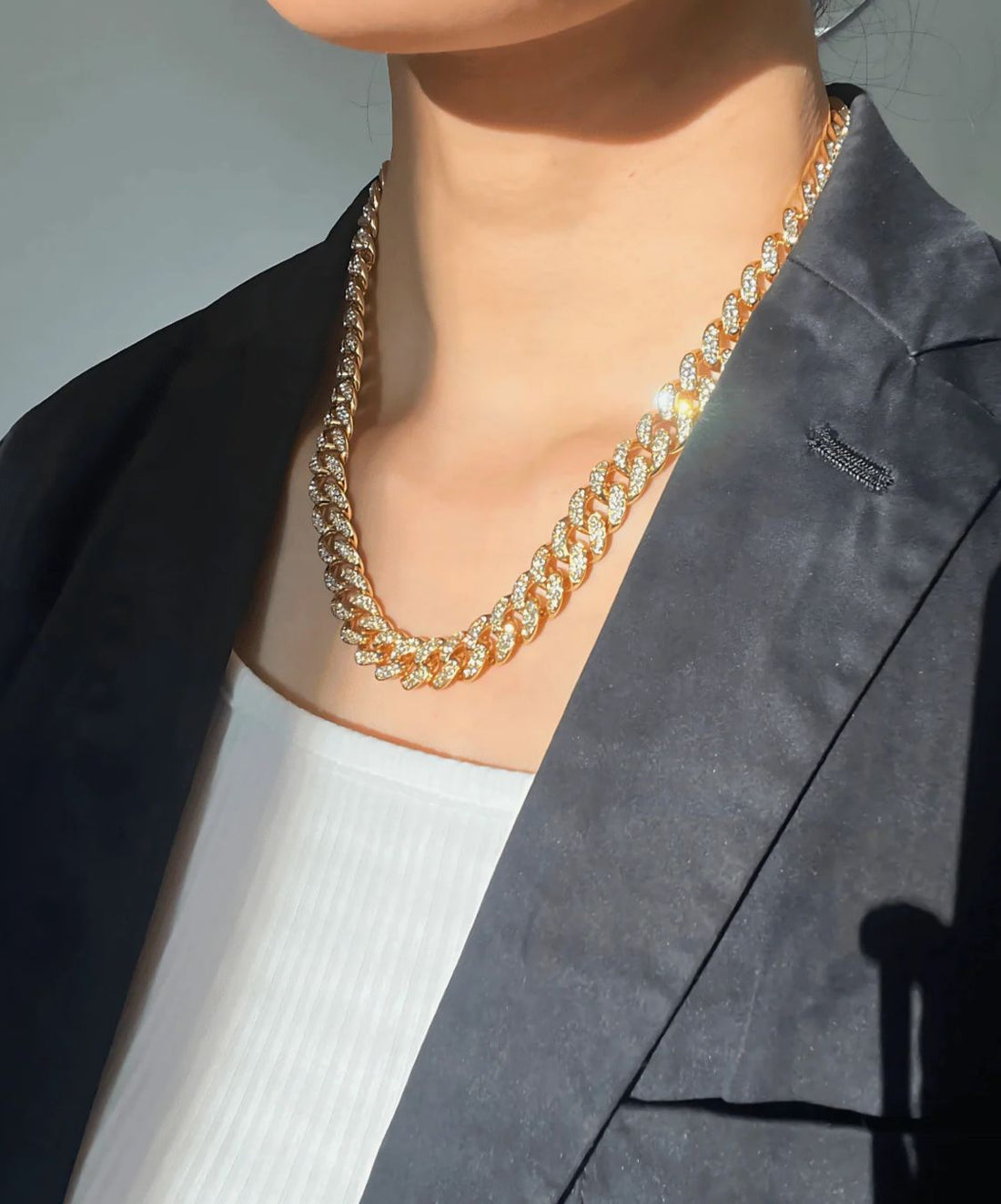 18K Diamond Gold Chain Necklace - MASON CHUNKY CHAIN™ - On My Mind