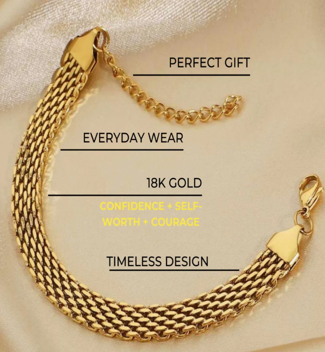 18K Gold Chain Bracelet