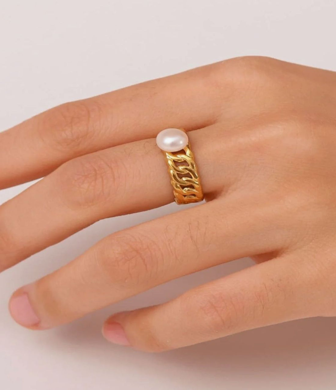 18K Pearl Open Ring - MADISON PEARL DUET™