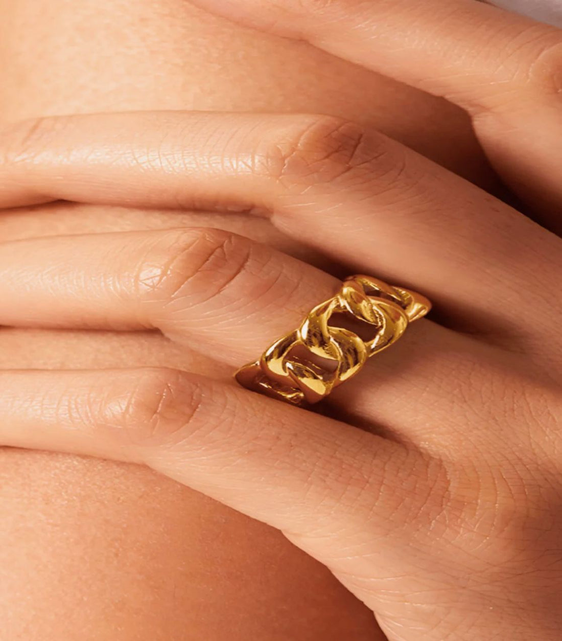 18K Gold Chain Ring - MASON CHUNKY CHAIN™