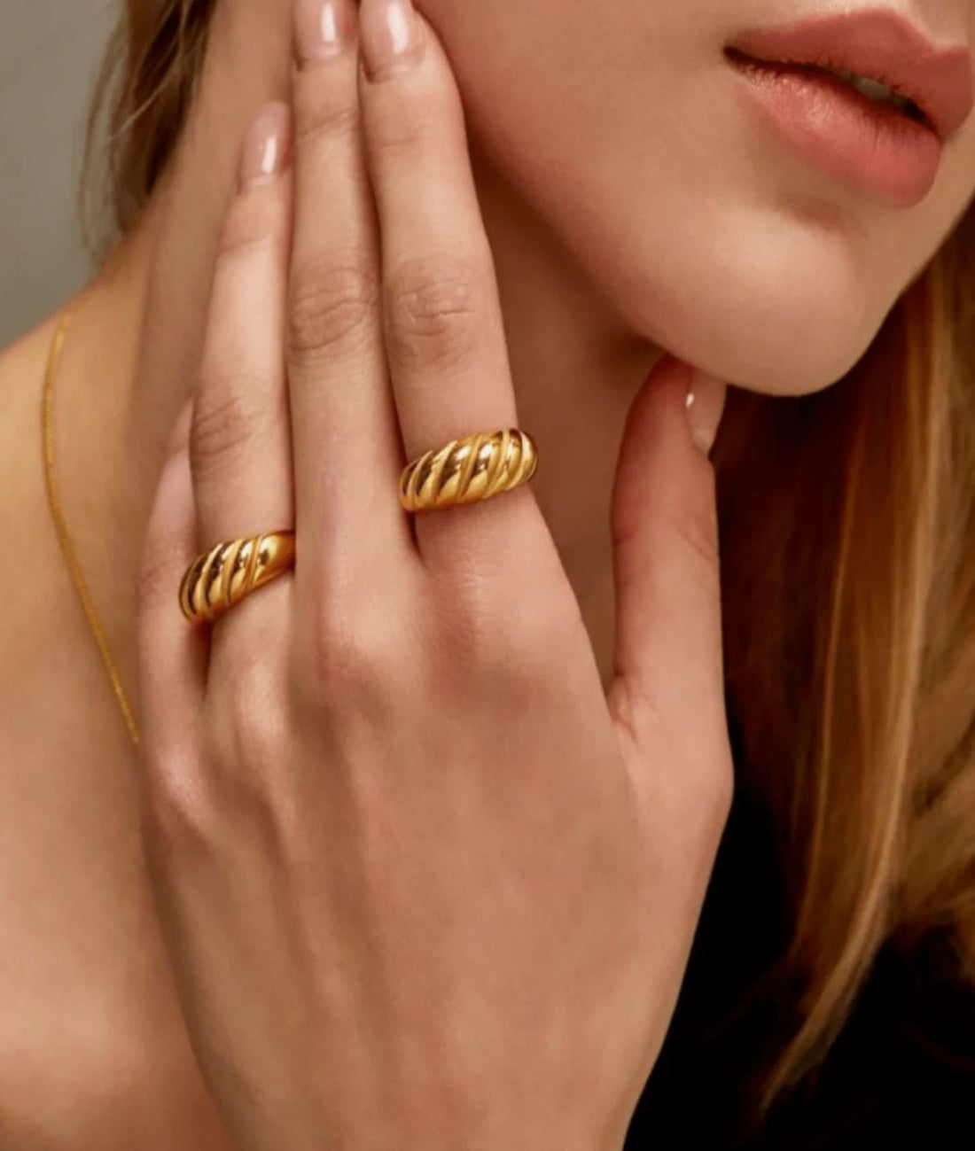 18K Gold Ring - Croissant Dôme