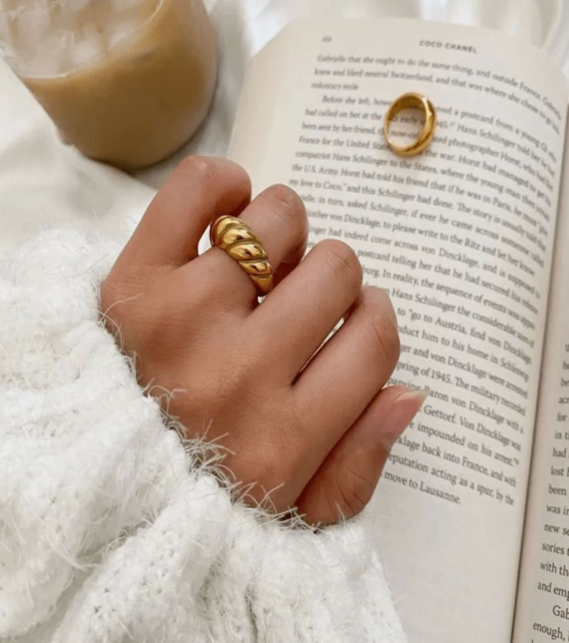 18K Gold Ring - Croissant Dôme