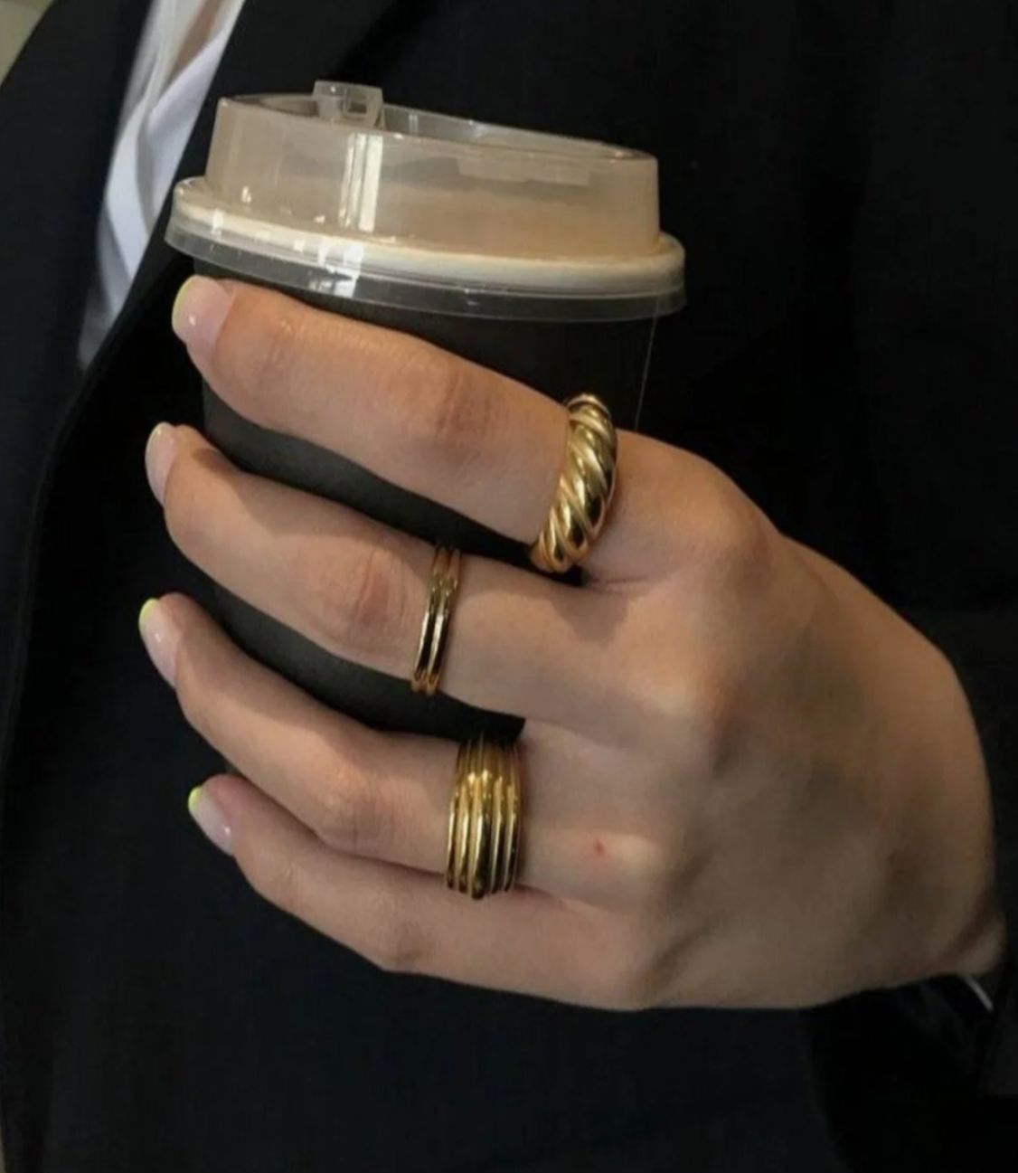 18K Gold Ring - Croissant Dôme