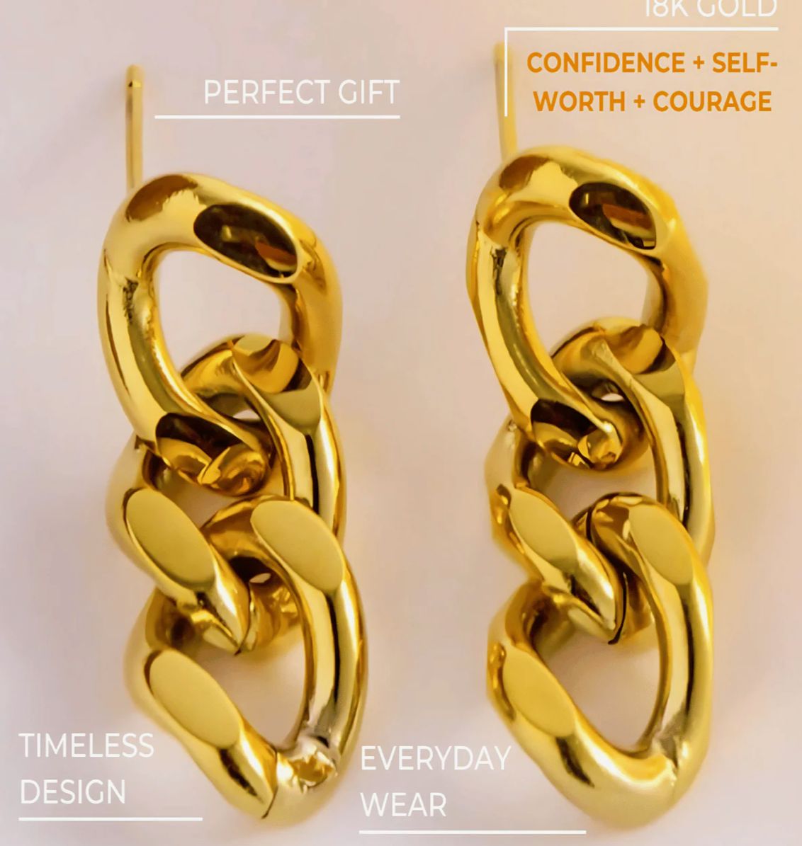 18K Gold Chain Drop Earrings - MASON CHUNKY CHAIN™