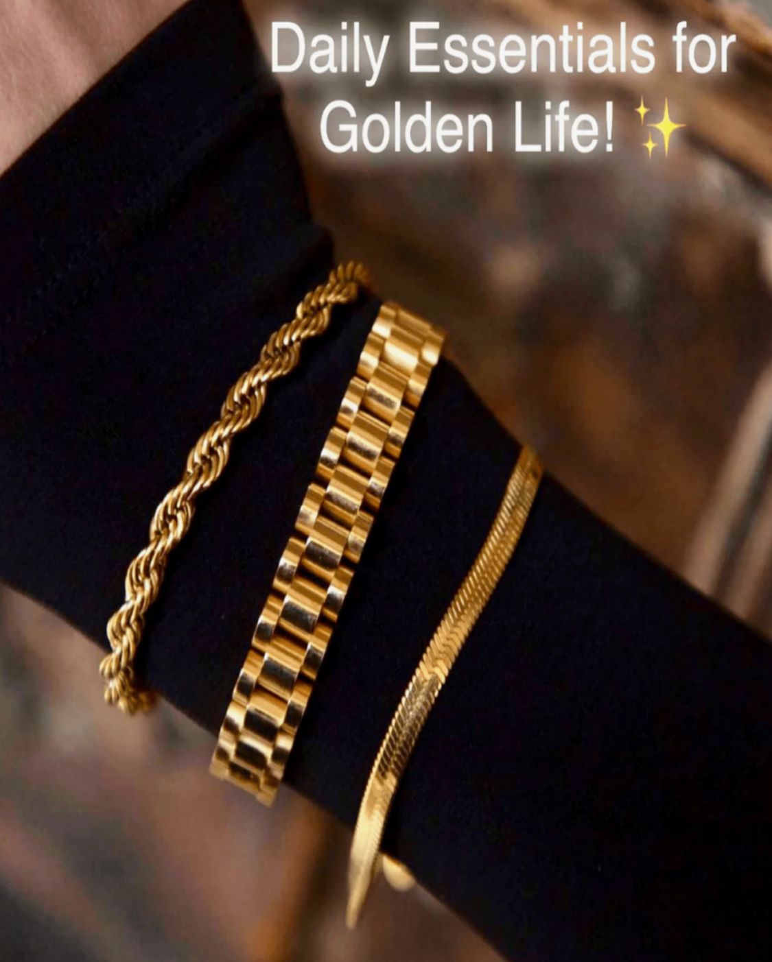 18K Gold Rope Link Chain Bracelet